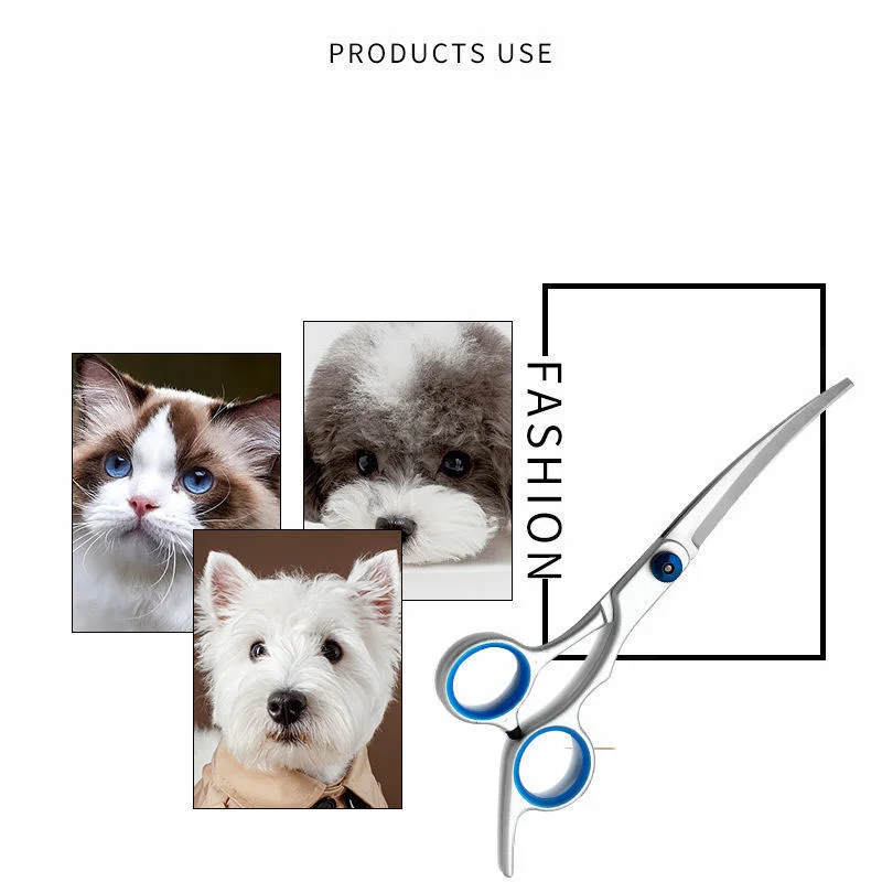 Dog Grooming Scissors Safety Round Tips Heavy Duty Titanium Stainless Steel Up-Curved dog grooming scissors