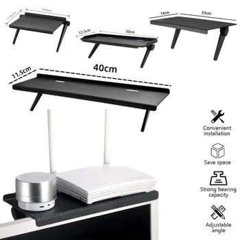 Adjustable Universal TV/Monitor Top Shelf Organizer - Space-Saving Multi-Purpose Rack for Router, Media Box Computer Accessories