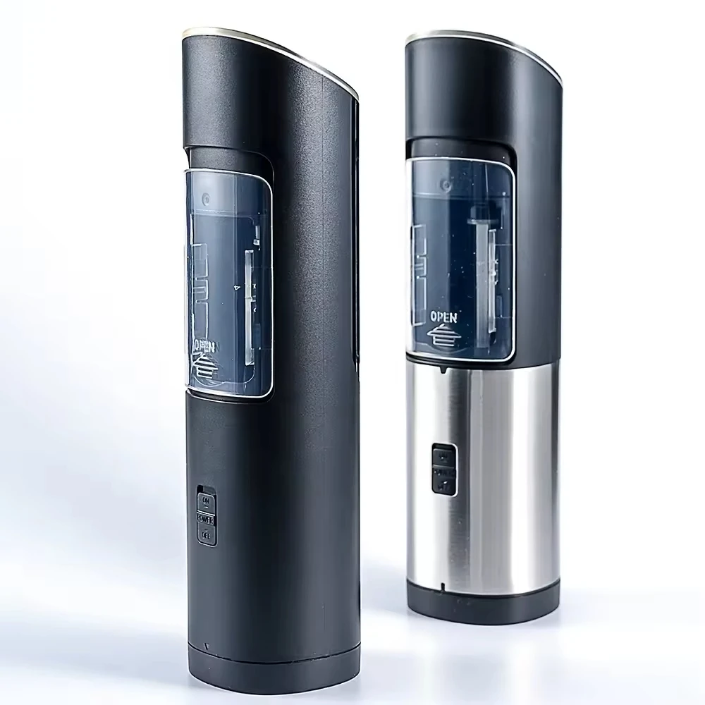Kitchen Automatic Grinder Spice Mill Battery Operated Adjustable Coarseness Gravity Electric Salt Pepper Grinder Set 2pcs