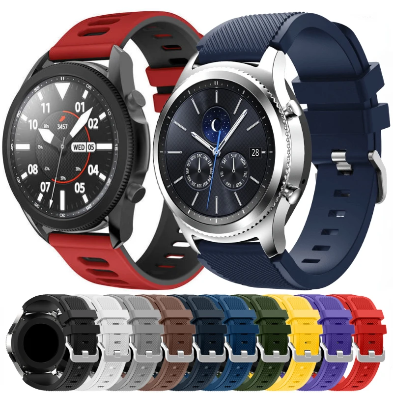 22mm Silicone Band for Huawei Watch 4/3/GT2-3 Pro Samsung Watch 3/Gear S3 Sports Bracelet Wristband Amazfit GTR 4/Stratos 3 Belt