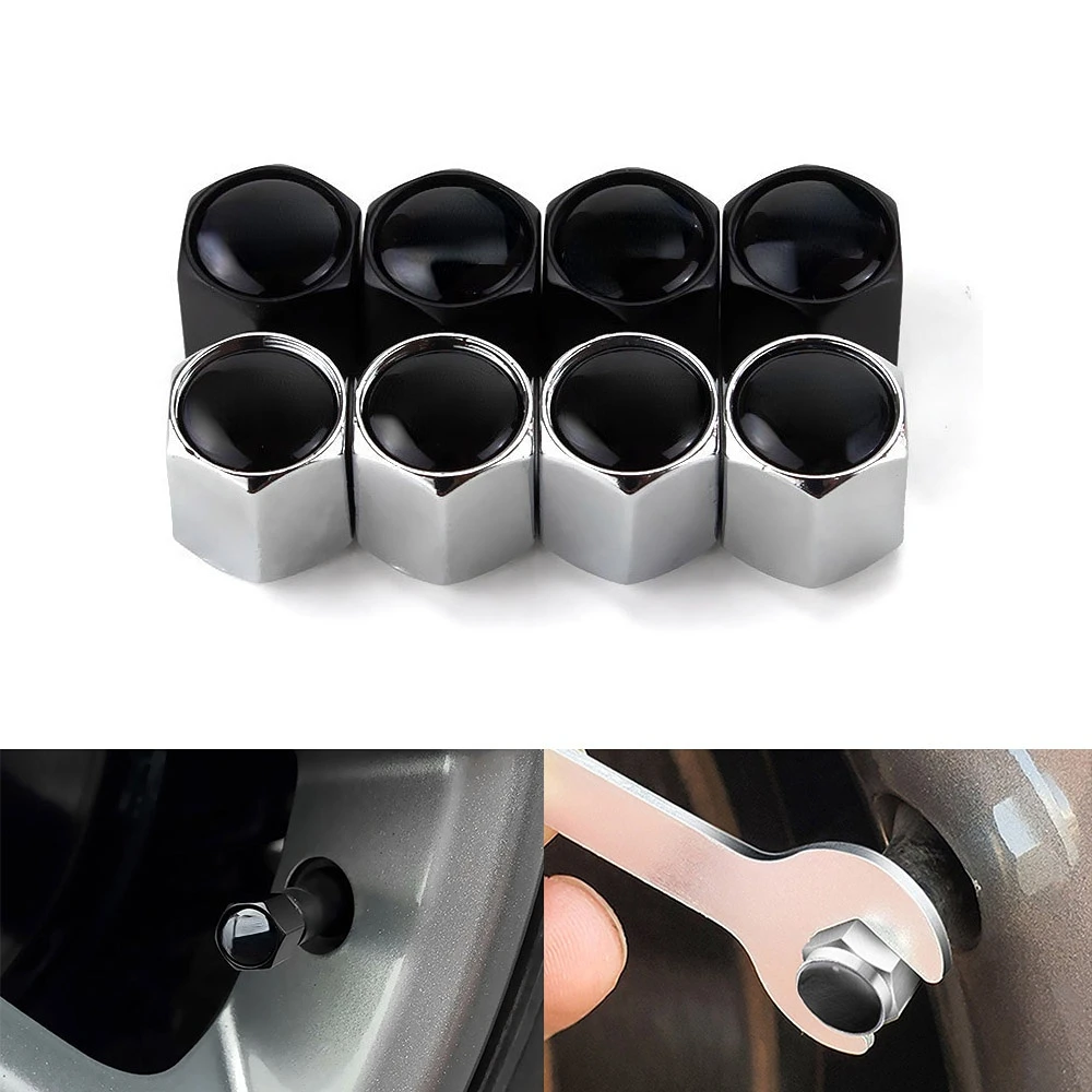 Chrome Valve Stem Tire Caps, Style: BMW