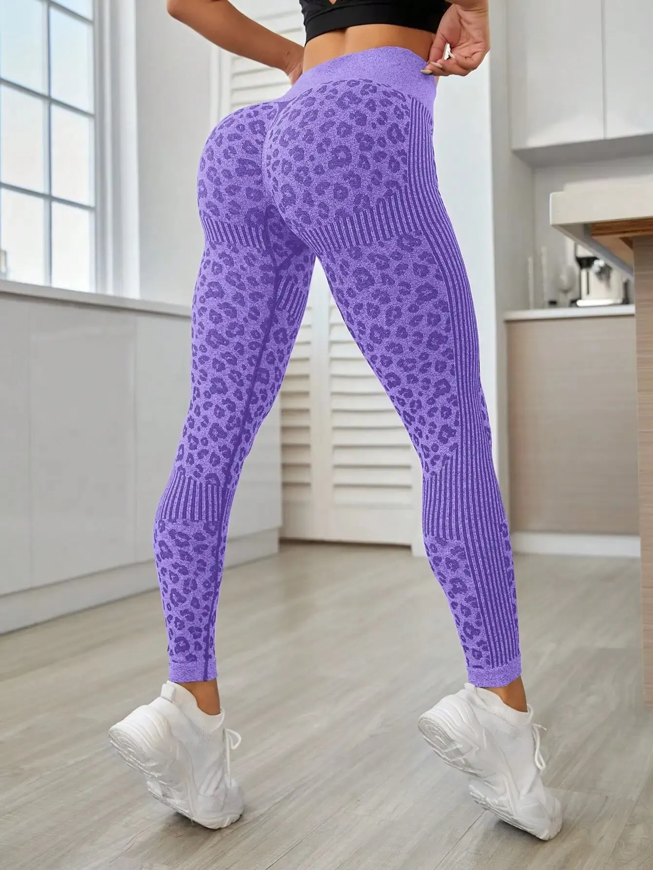 Mulheres High Waisted Workout Yoga Pants Butt Lifting Scrunch