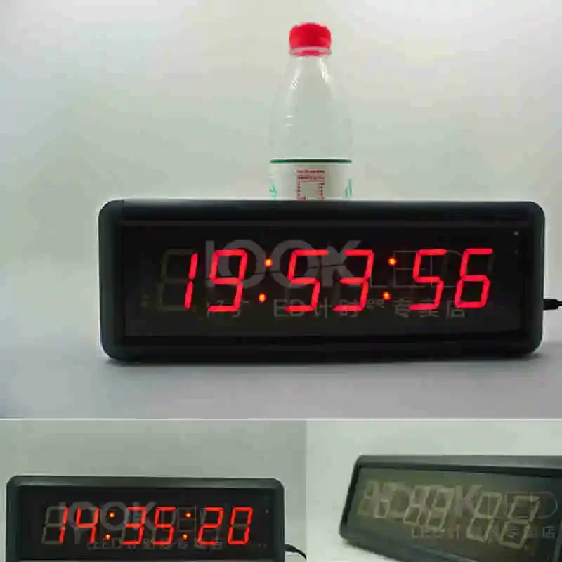 LED Countdown Stopwatch Digital Wall Clock with  Button Remote Control, Line Button Reset to School Ninja Unicycle Race Timer 4