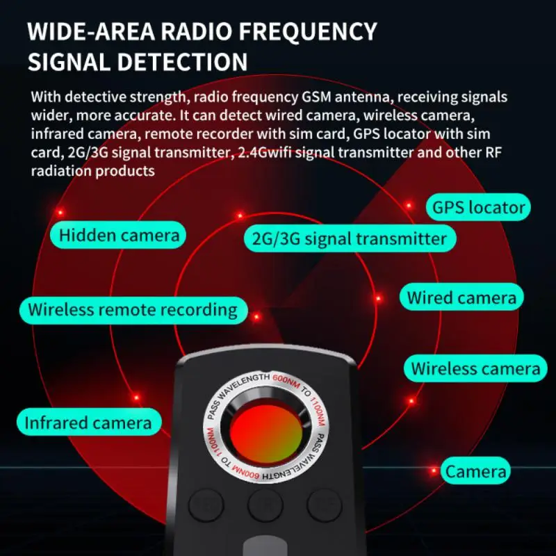 Hidden Camera Detector Anti Spy Gadget Professional Spy Things Wireless Signal Infrared Camera Car GPS Bug Mini Search Devices