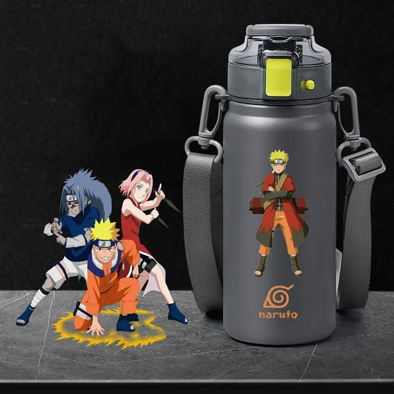 

Anime Naruto Water Cup Sasuke Itachi Kakashi Stainless Steel Thermos Bottle Large Capacity Student Insulated Bottle with Rope