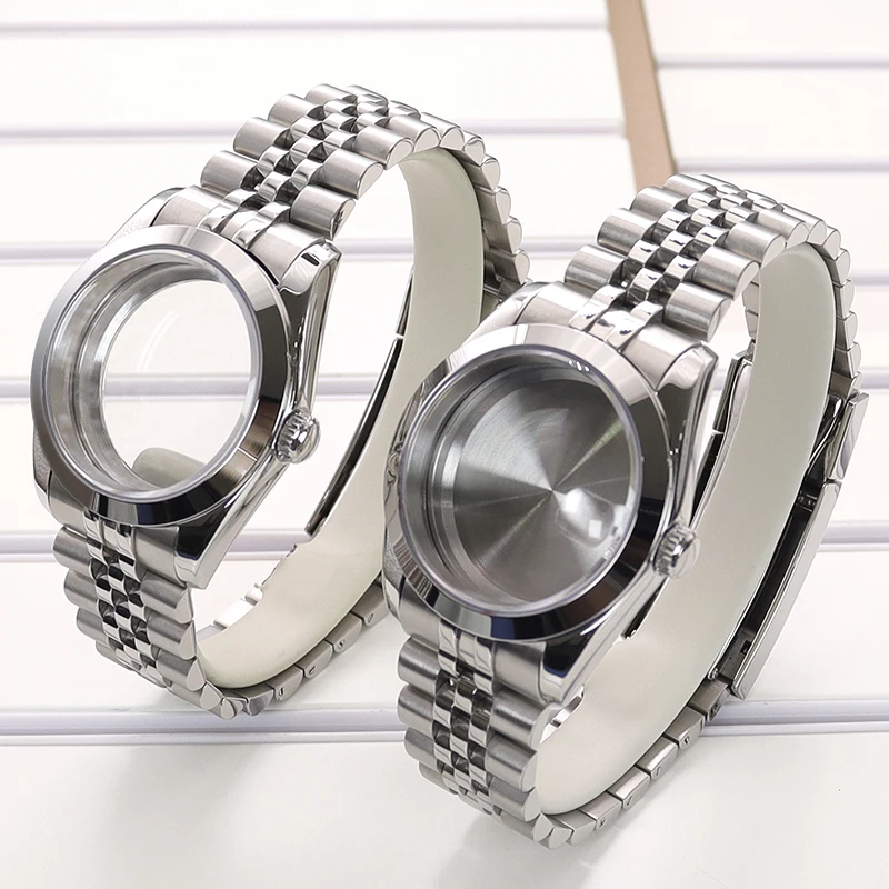 Bevel Edge 36mm/39mm Uhrengehäuse Saphirglas für NH35 Air King NH36 NH34 NH70 Miyota8215 Uhrwerk Jubilee Armband Schiebeschnalle – Detail 2
