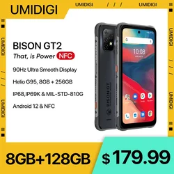 UMIDIGI BISON GT2/GT2 PRO Android 12 Rugged Smartphone IP68 IP69K 128GB 256GB 90Hz Helio G95 NFC 6.5