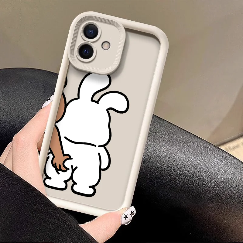 Charming Bear Bunny Duo Shockproof Phone Case - Soft Silicone Cover