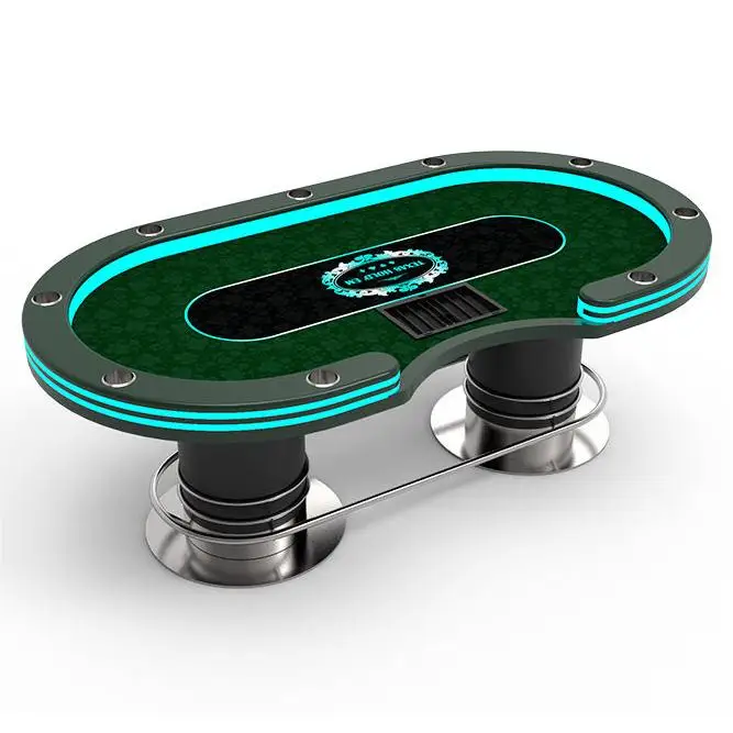 Yh 10 Giocatori Tavolo Da Gioco Di Lusso Ovale Antico Personalizzato Tavolo Da Poker Professionale Texas Con Led