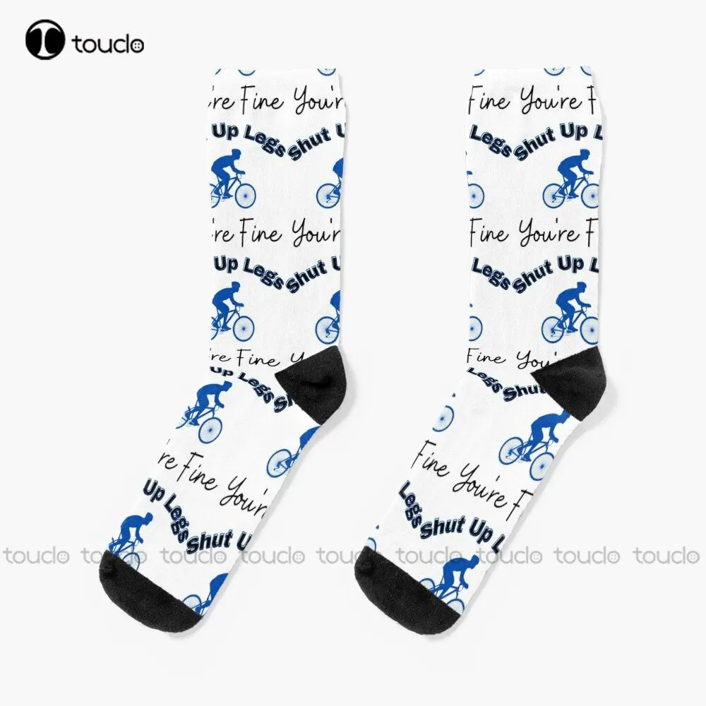 

Shut Up Legs You'Re Fine Funny Cycling Quotes Socks He Office Socks Personalized Custom Unisex Adult Teen Youth Socks Funny Art