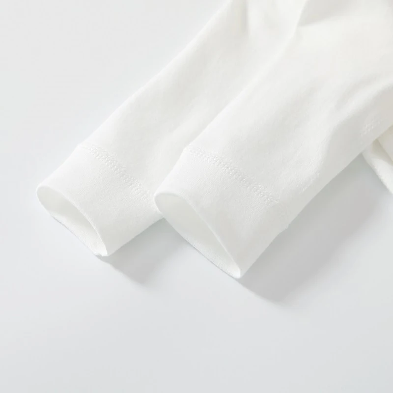 Newborn Baby Clothing Slanting Open Buckle T Shirt Tops Cotton Long Sleeves Solid Color Tees Baby Boys Girls Outfit 0-12 Months 4