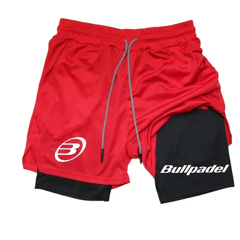 Men's Running Training Shorts with Phone Pocket Tight Shorts Sportswear 2-in-1 Print 3