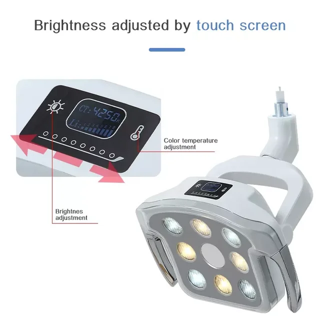 Dental Lamp Unit Dental 12W 8 LED Oral Lamp Dentist Operation Light Temperature Sensory Switch Oral Lamp For Dental Chair Unit