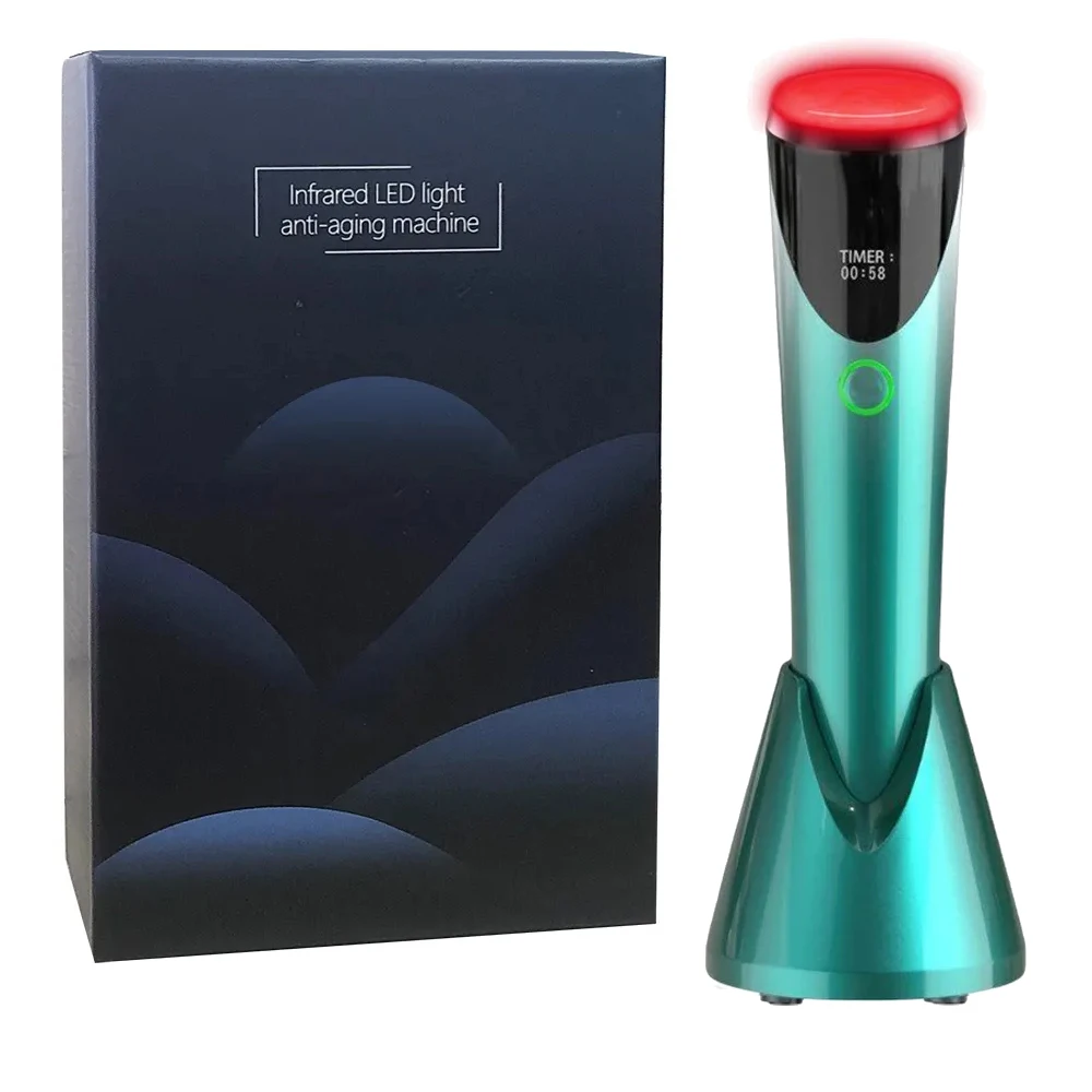Glass Head Red Light Beauty Device 625nm Far Infrared Light 850nm Therapy Collagen Regeneration Device With Heating Skin Lifting