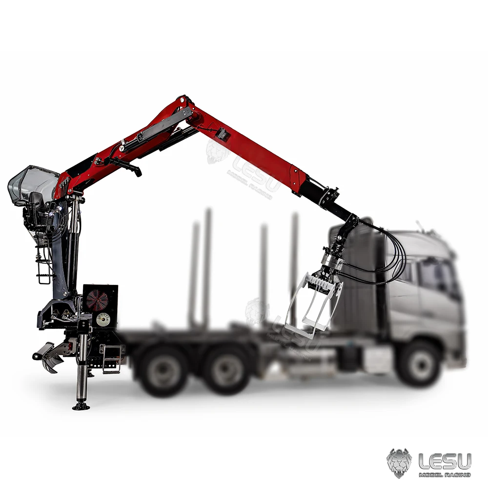 LESU 1/14 Tamiya Truck Model FH16 6*6 Timber Crane Complete Truck Without Cab 2