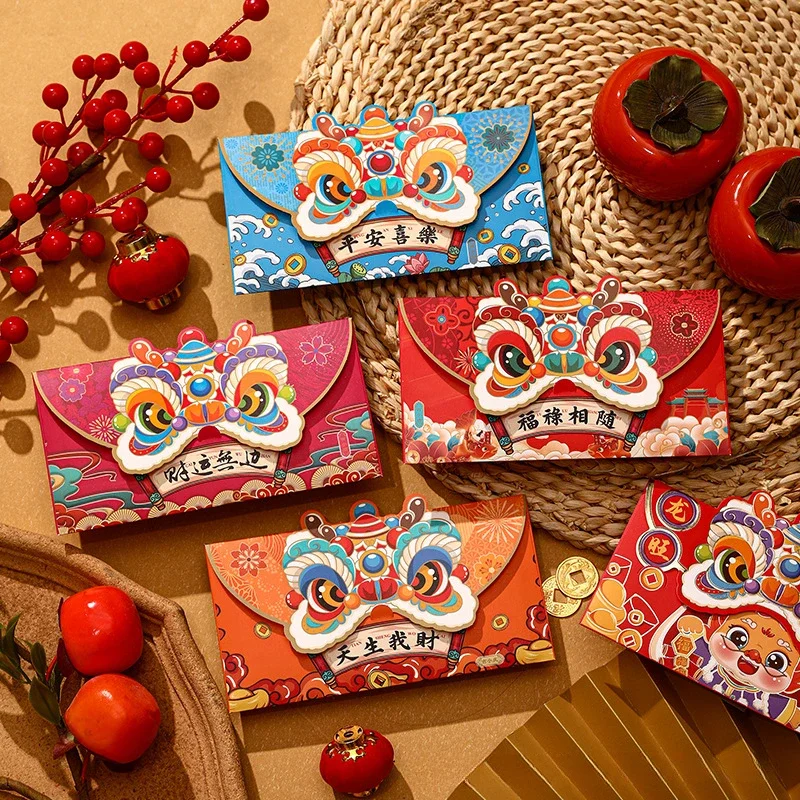 

2024 New Year of the Dragon Chinese Zodiac Red Envelope Personalized Creativity New Year Cartoon 3D Red Envelope Bag