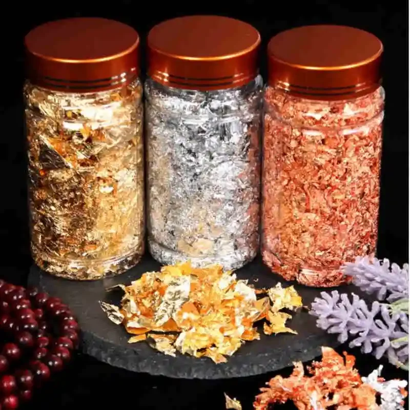 

3/4/5/10g Shiny Gold Leaf Flakes Sequins Glitters Confetti for Painting Arts Nail Art Foil Decorative Paper Resin Mold Fillings