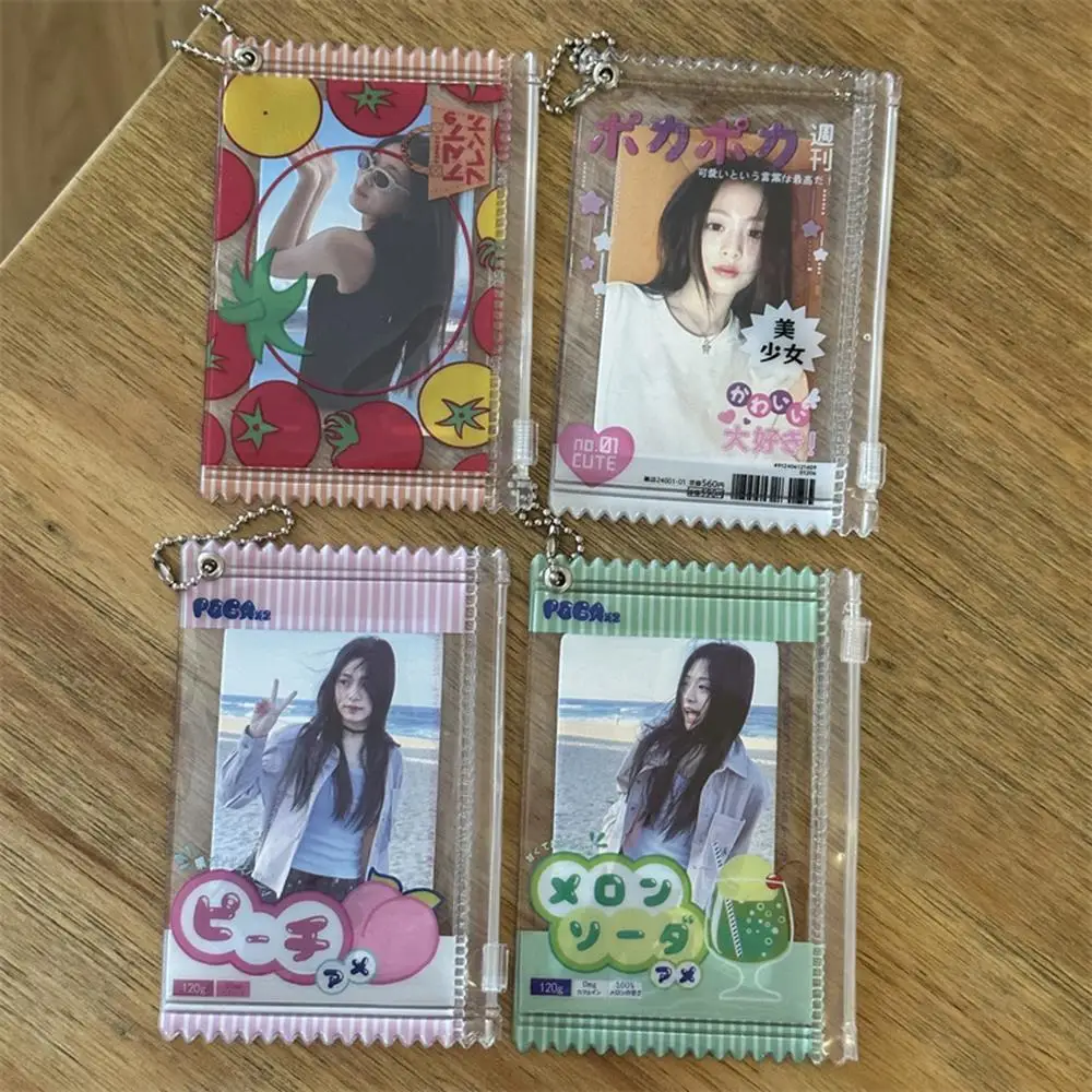 Cute Transparent Candy Bag 3 Inch Kpop Card Sleeves Holder Photocard Holder Card Films Game Cards Protector Badge Display Bag