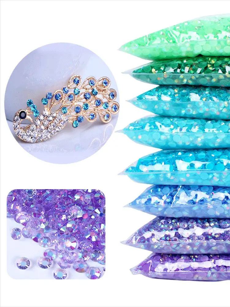 Großhandel Jelly Color AB Transparent AB 2mm, 3mm, 4mm, 5mm, 6mm Facetten FlatBack Harz Strass Nail Art Kleidungsstück Dekoration – Detail 3