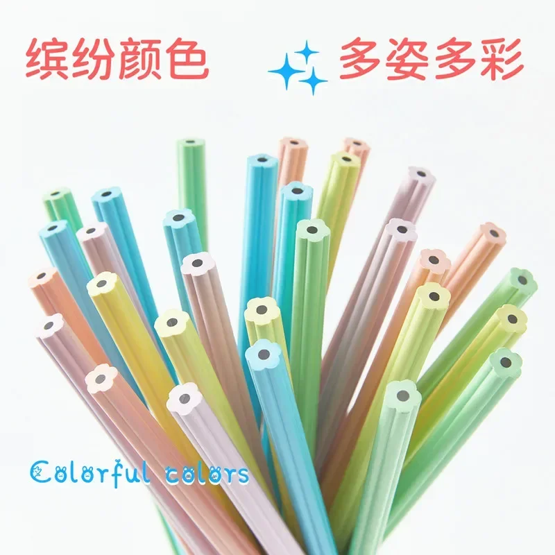 Hand account petal pen holder HB pencil Zhenglin Macaron color resin pencil petal shaped flower shaped pen holder for engraving 4