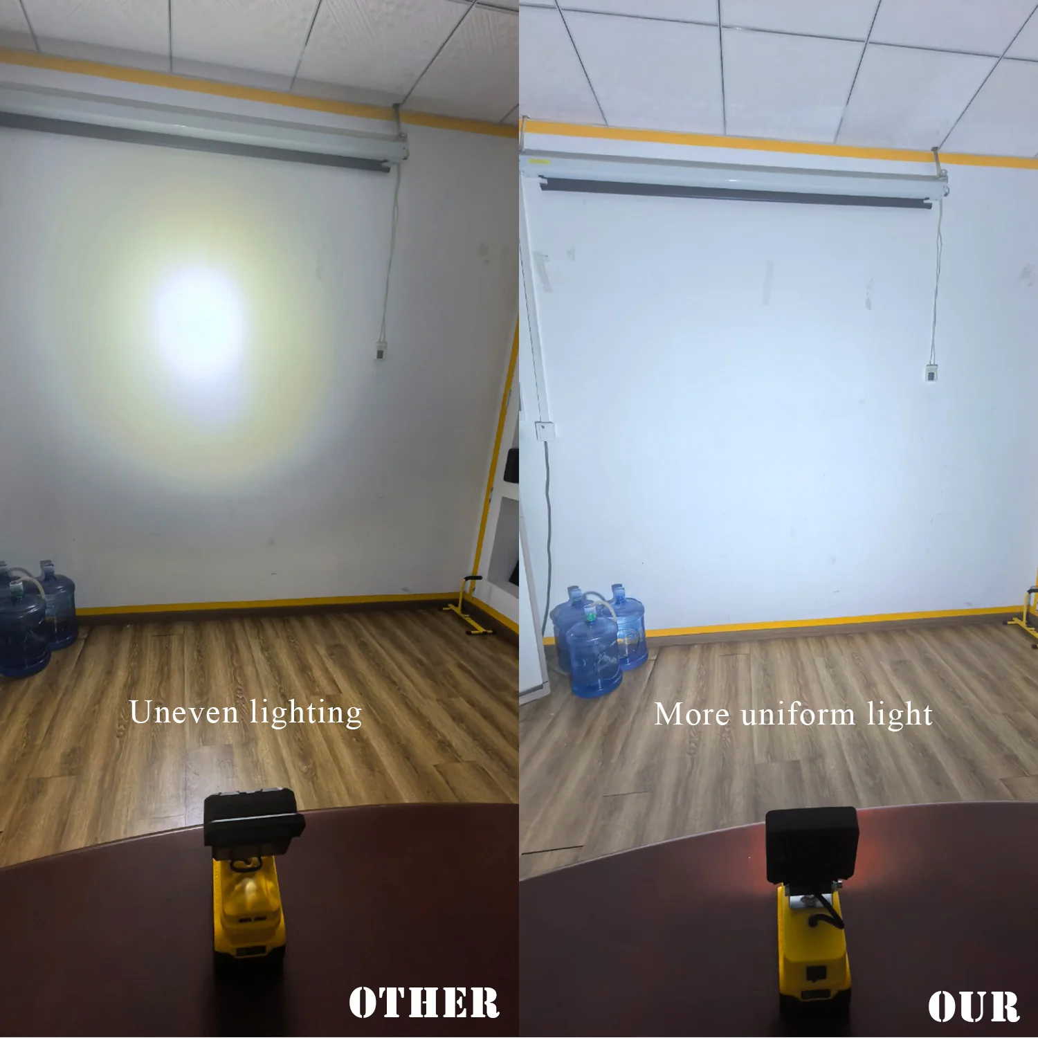 5200LM Portable 48W LED Work Light Cordless Work Light Adjustable Base Rechargeable LED Flood for DeWalt No Battery