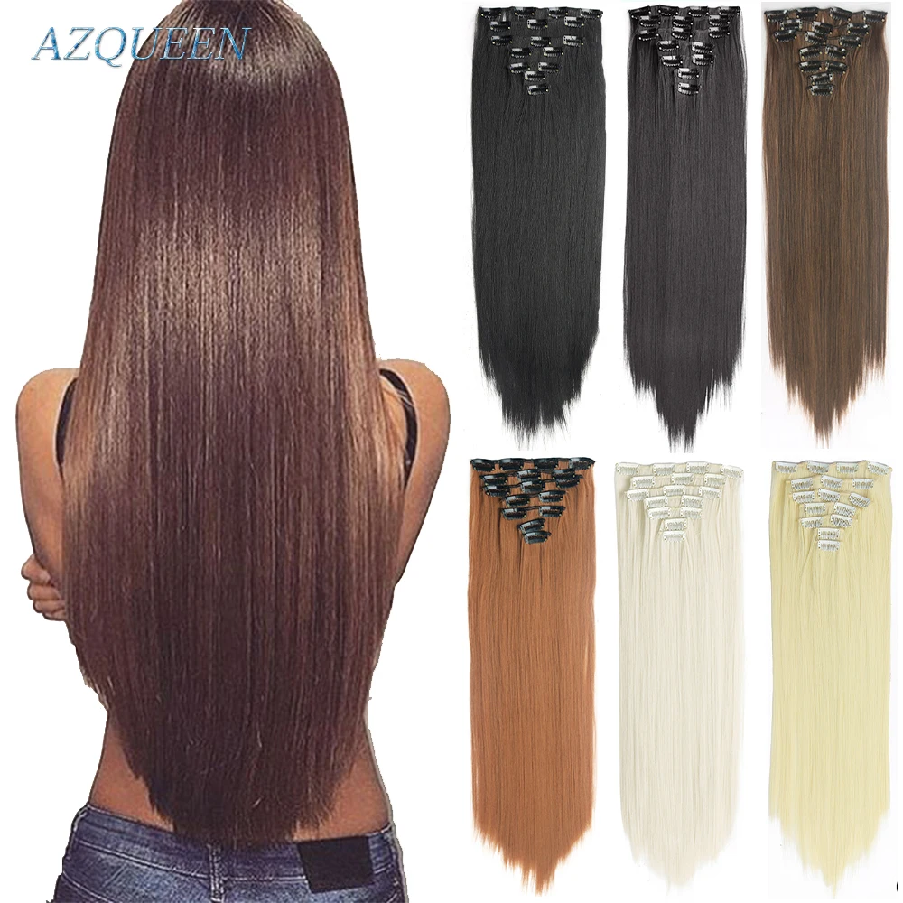 MyDiva 22 Clips 22'' Long Curly Synthetic Hair Extensions Clips in High  Temperature Fiber Black Brown Gold Hairpiece - AliExpress