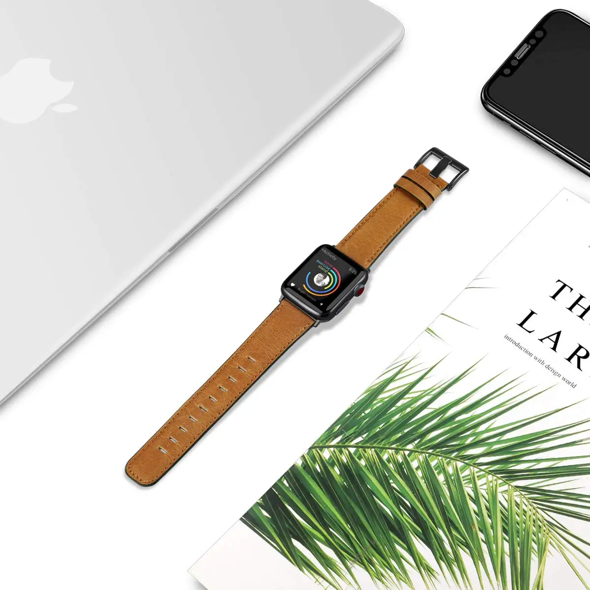 Retro pulseira de couro genuíno para apple