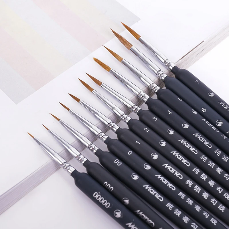 �� 3/5/6 Stück Miniatur-Pinsel Professioneller Nylon-Pinsel für Acrylmalerei Dünnschreiber-Stift # 000 # 00 # 0 # 1 # 2 # 3 – Detail 1