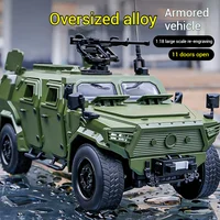 1:18 Military Vehicle Alloy Diecast Metal Off Road Armored Vehicle Sound＆Light Children Car Toy Truck War Chariot Model Gift Boy 1