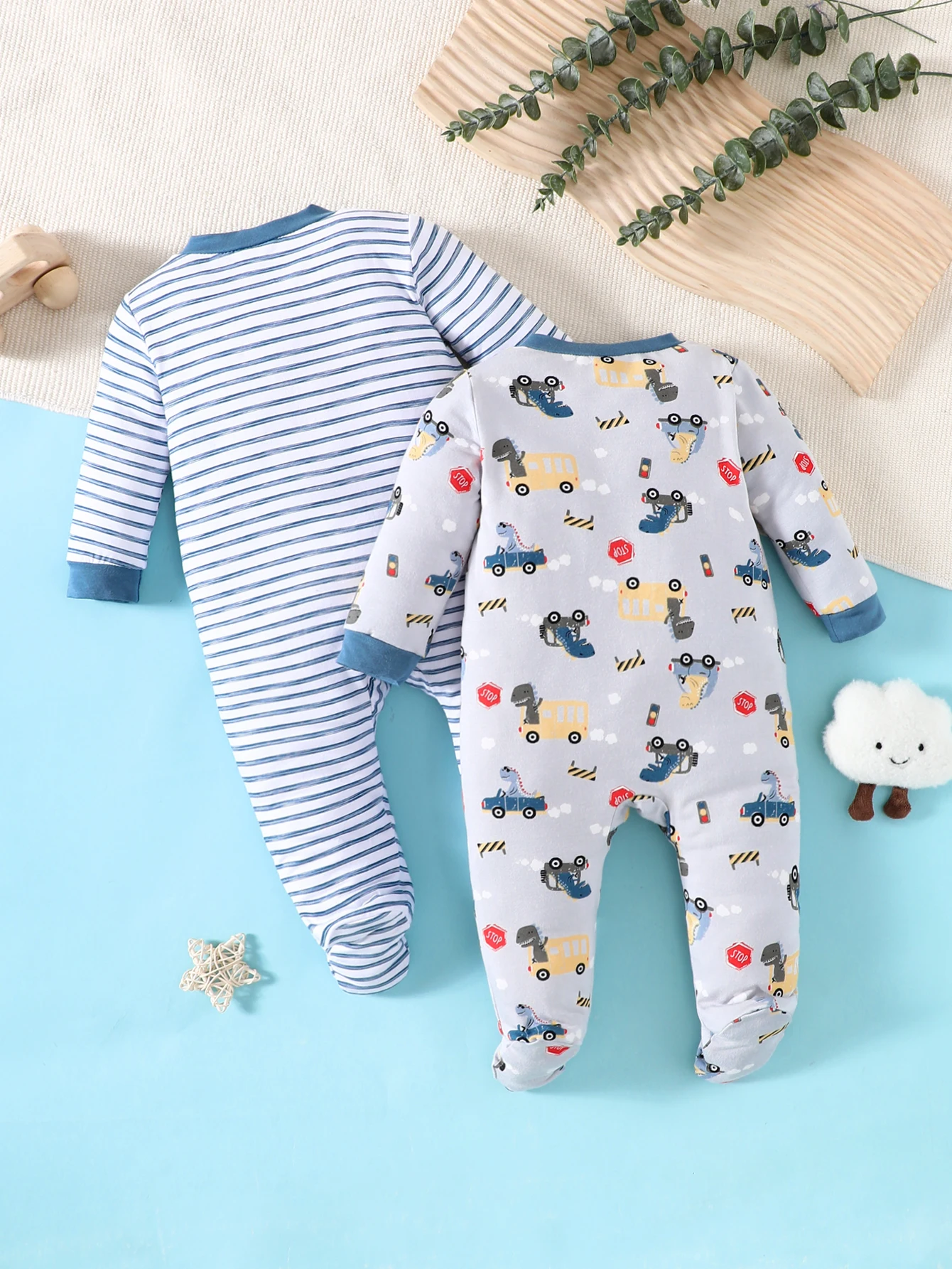 New 2-Piece Baby Spring And Autumn Girl Ankle Jumpsuit Bamboo Fiber Breathable And Comfortable White Clean Floral Series