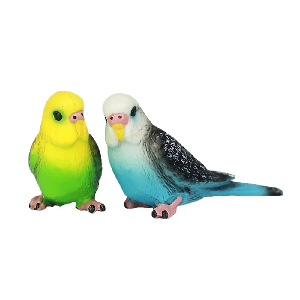 Creative Simulation Parakeet Parrot Landscape Ornament Miniature Animal Model Lawn Figurine Artificial Bird Photography Props