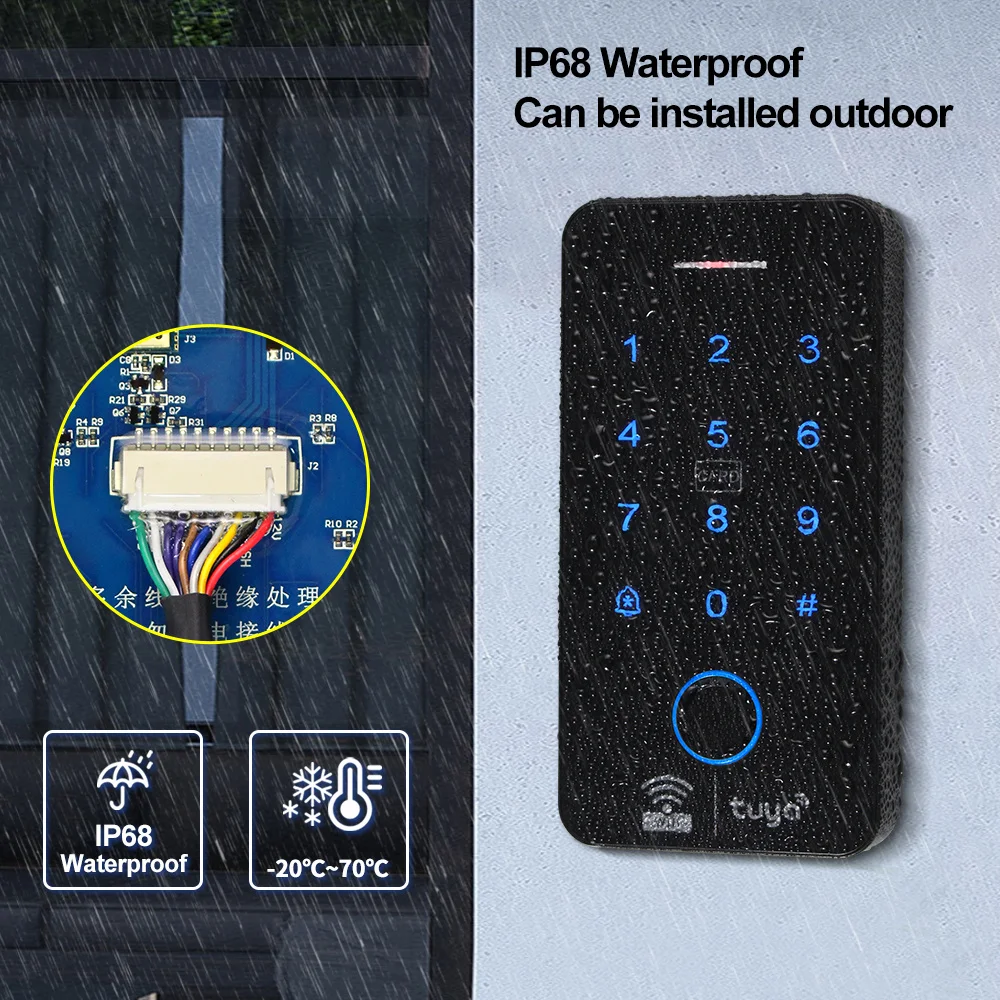 Wifi Bluetooth Tuya APP Outdoor Access Control System Kits Waterproof RFID Fingerprint Keypad Door Electric Magnetic Strike Lock rfid card reader rfid access control keypad door access control switch