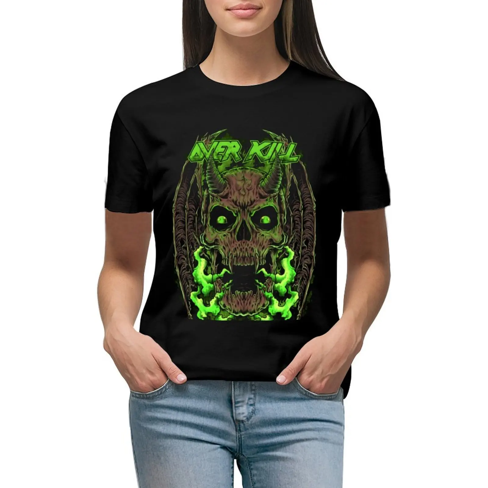 

OVERKILL FEEL THE FIRE T-shirt aesthetic clothes plus size tops T-shirts for Women