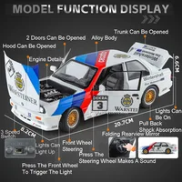 1:24 Scale BMW M3 Model Toys Cars Alloy Diecast with Light Sound Vehicle Wheel Pull Back Miniature Car Boys Children's Day Gifts 2