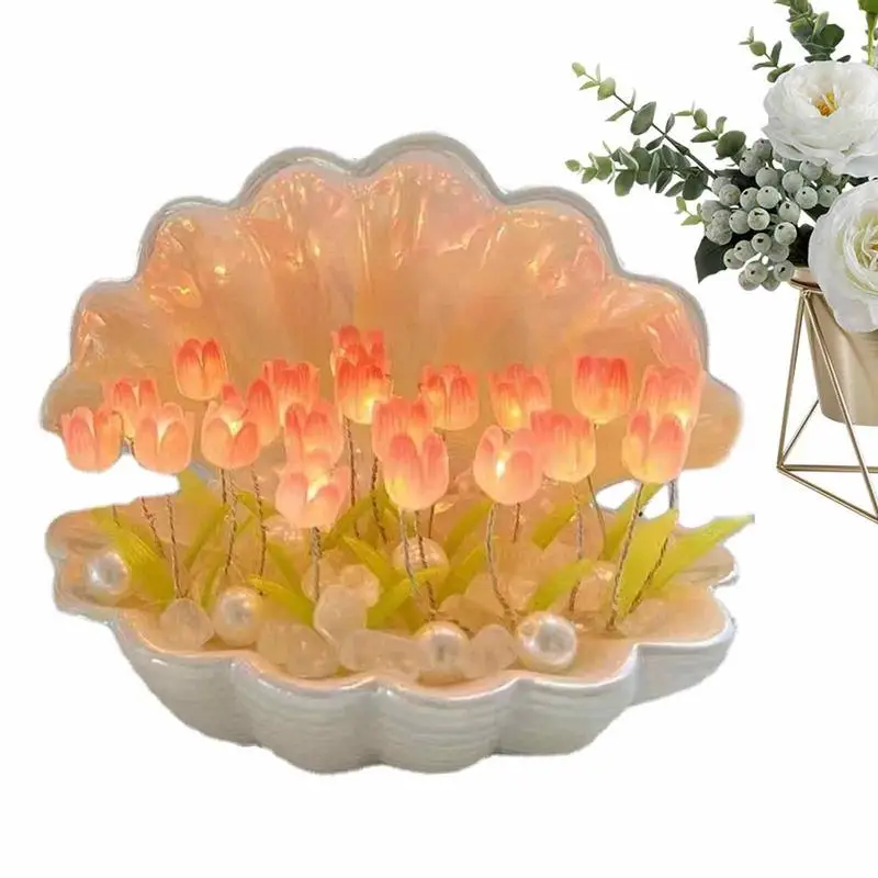 

Tulip Light For Bedrooms LED Simulation Flower Table Lamp Creative Desktop Home Decoration For Teen Girls For Living Room Home