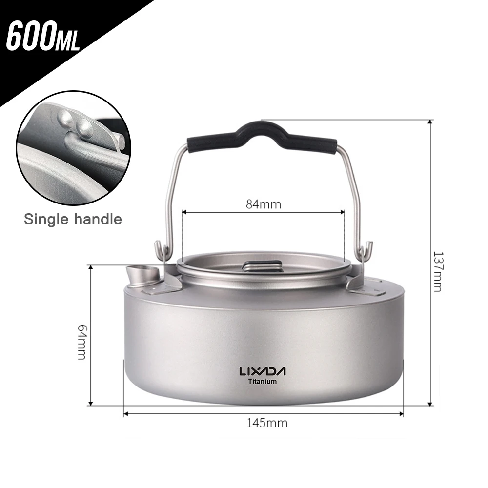 1000ml Titanium Tea Pot Kettle Campers Haven