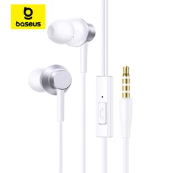Baseus Encok Wired Earphones with Microphone - Ergonomic Design (HZ11 Moon White)