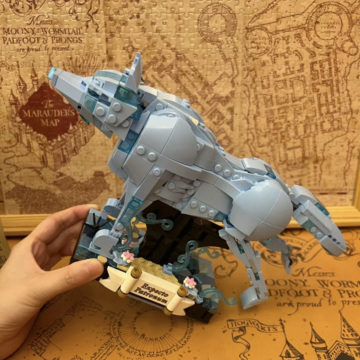 Building Block Toys Compatible 76414 Expecto Patronum Wolf Patronus Assembly Bricks 754Pcs Kid Birthday Gifts