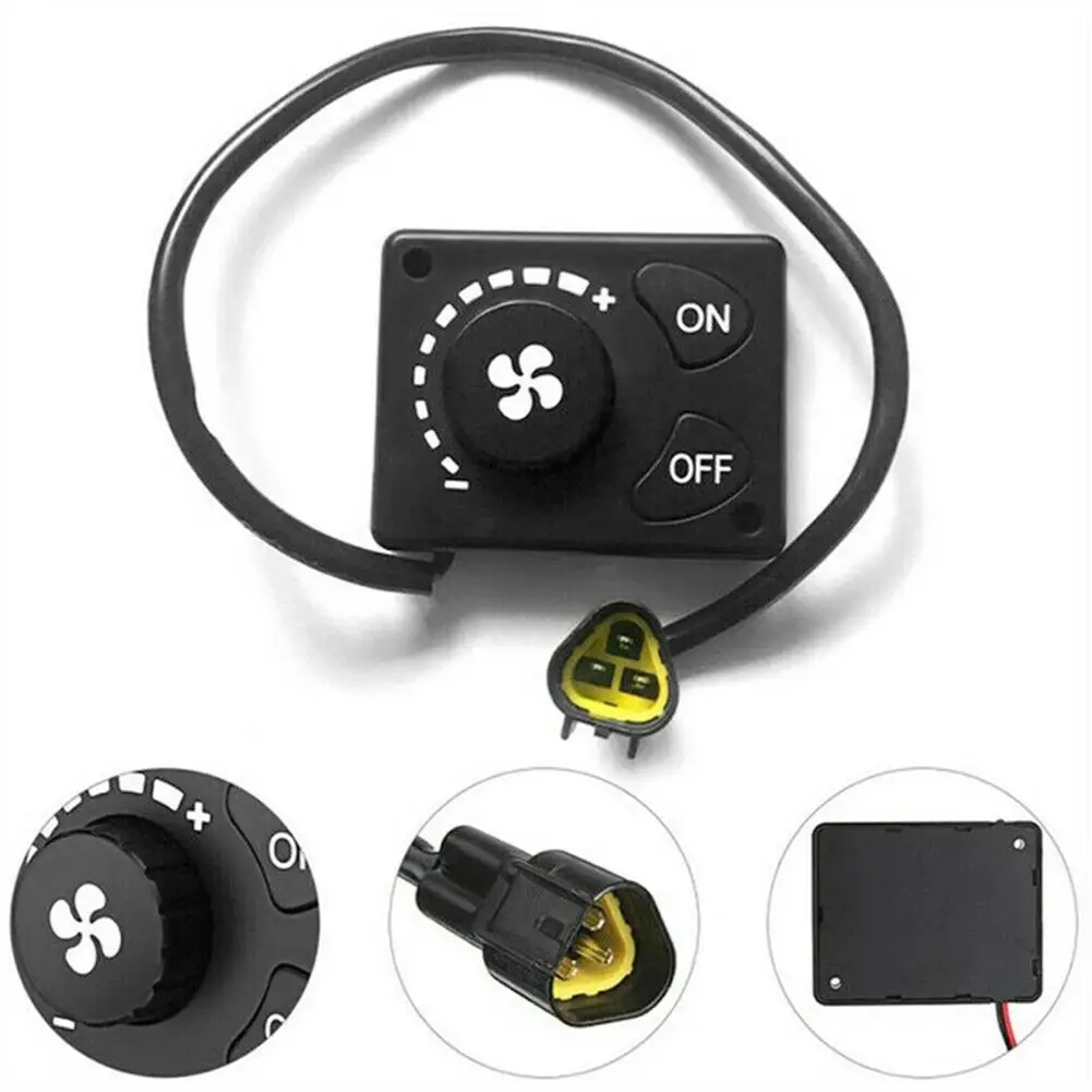 Car Heater Knob Switch 12/24V Car Parking Heater Control Knob Switch With Cable 3 Pin Parking Controller
