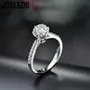 Hot Luxury Crystal 925 Sterling Silver Moissanite Ring For Woman Beautiful Moissanite Ring Fashion Noble Wedding Party Jewelry