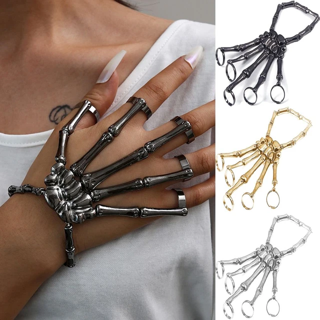 FLAIGO Halloween Fashion Women Hand Chain Skull Fingers Metal Skeleton  Slave Bracelet Ring Gift Nightclub Party Punk Finger Bracelet Gothic Skull  Glove Decoration (Silver) price in UAE | Amazon UAE | kanbkam