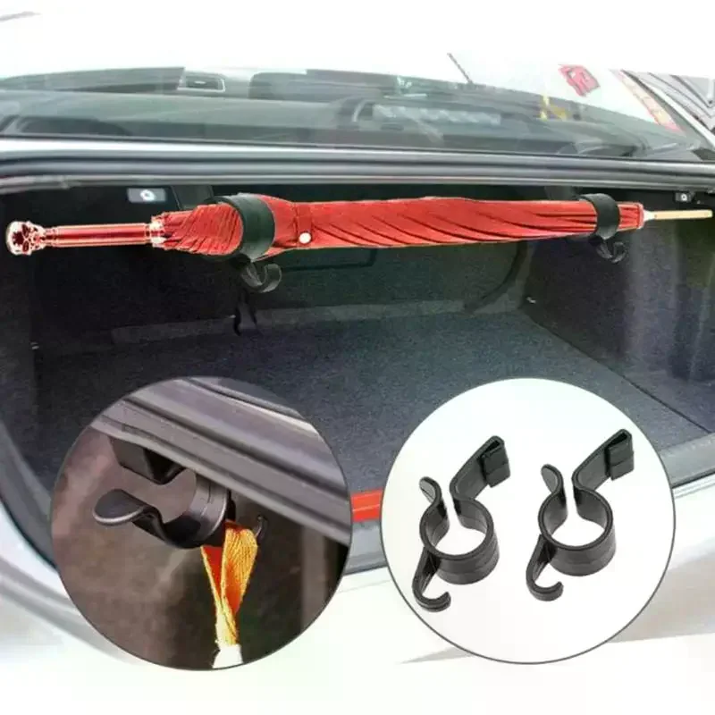 10PCS Car Umbrella Holder Car Trunk Hook Umbrella Mount Plant Towel Hook Auto Accessories Universal Internal Storage Organizer