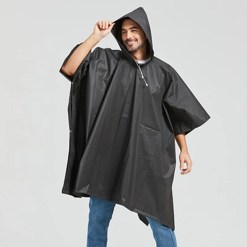 Raincoat Poncho EVA Raincoat Hoode Childen Backpack Rain Cape Loose Women Men Adult Poncho Raincoats Outdoor Hiking Travel Bicycle