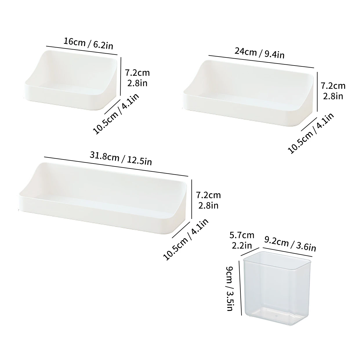 WORTHBUY Wall Mounted Mirror Cabinet Storage Box No Drilling Bathroom Shelf Multifunctional Plastic Cosmetic Organizer Box 6