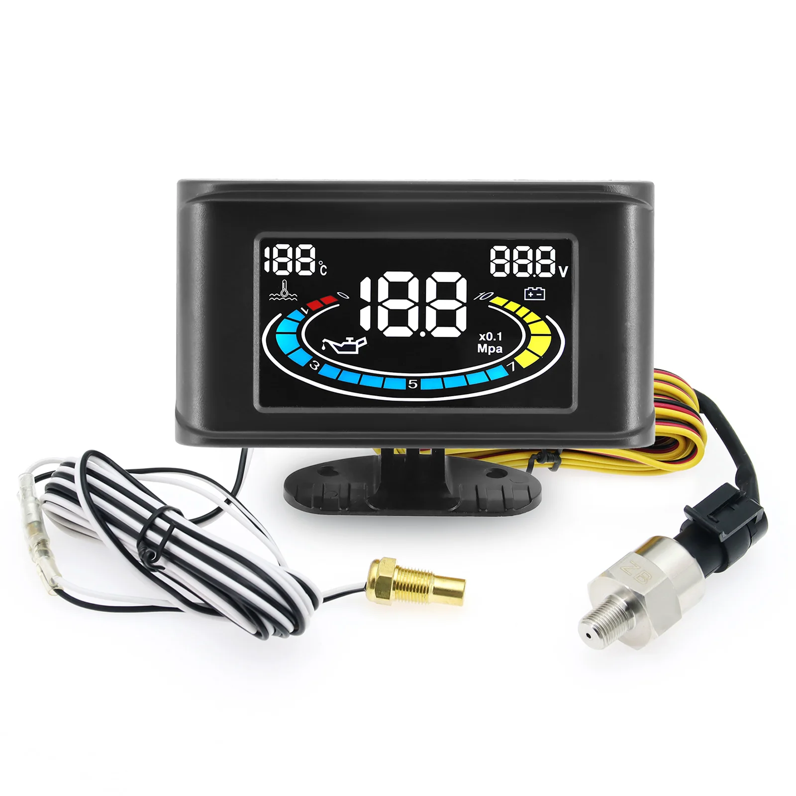 3 IN 1 LCD Lkw Auto Öl Manometer Voltmeter Spannung Wasser Temperatur Meter + Sensor 10mm 1/8 npt universal 12v 24v auto