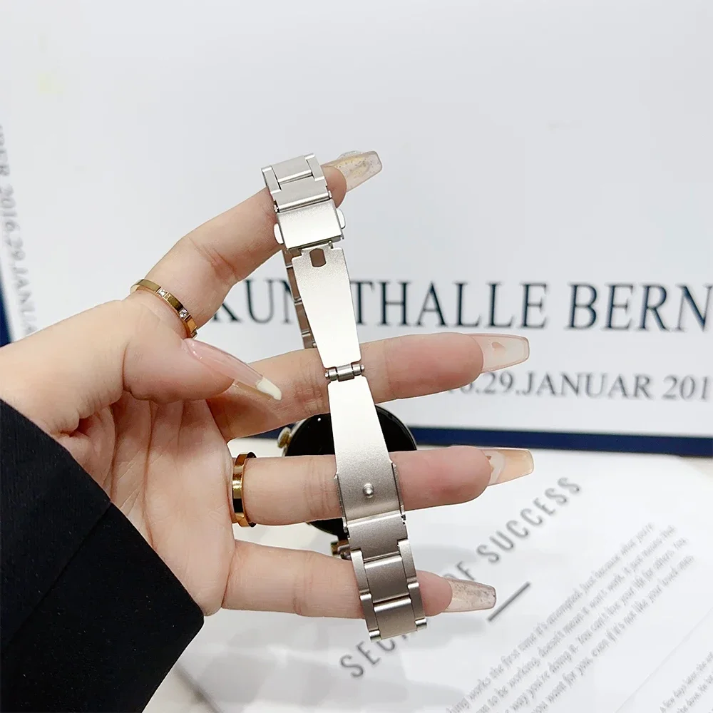 Luxury Women's Stainless Steel Watch Band, 18-22mm Adjustable Strap