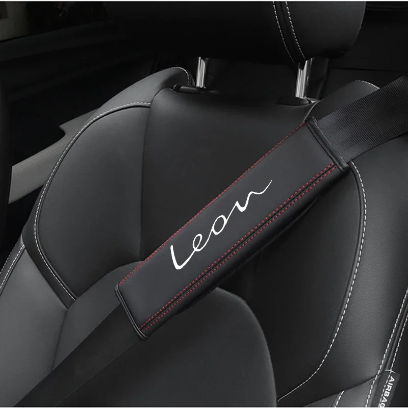 For 1pc Cowhide Car Interior Seat Belt Protector Cover For car Auto Accessseat leon mk3 mk2 mk3 5f car Accessories