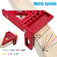 High-Precision Aluminum Alloy Woodworking Square With Dowel Pins Multi-Angle Scriber & Miter Ruler For Carpenters And Engineers 1
