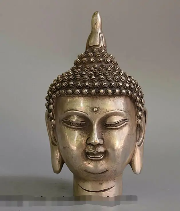 

Тибетский буддизм, серебро, Тайланд, Ayutthaya Maitreya статуя бюста и головы Будды, 6 дюймов