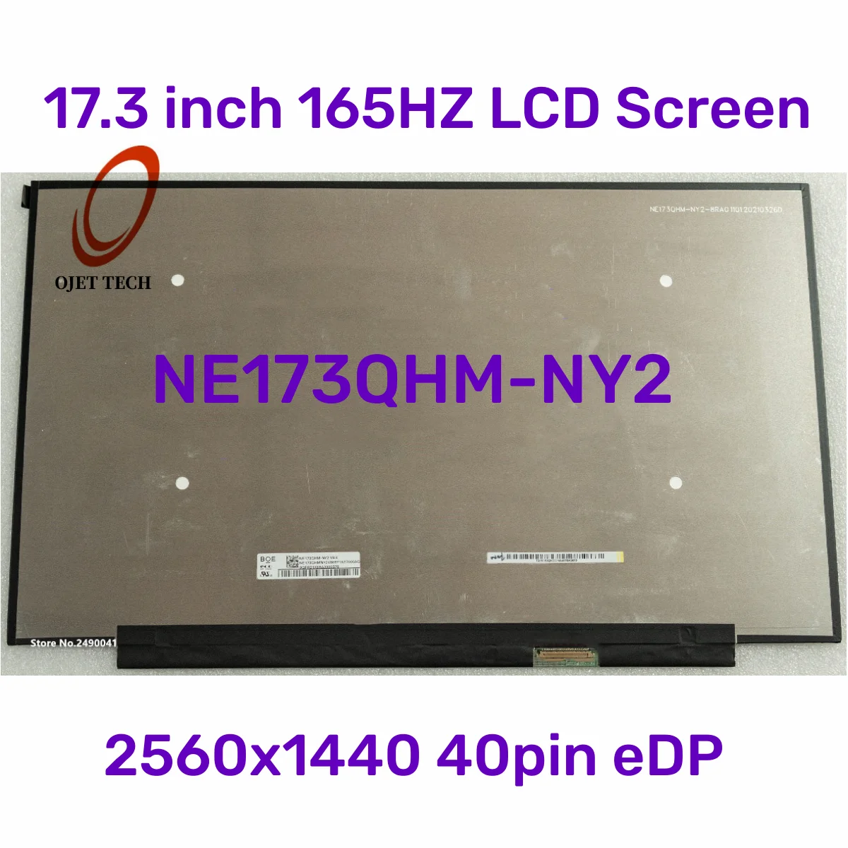 

Original NE173QHM-NY2 Fit NE173QHM NY3 NY4 NY5 NY6 17.3 Inch QHD2K 165Hz Laptop LCD Screen 100% sRGB Upgrade 2560x1440 40pin eDP